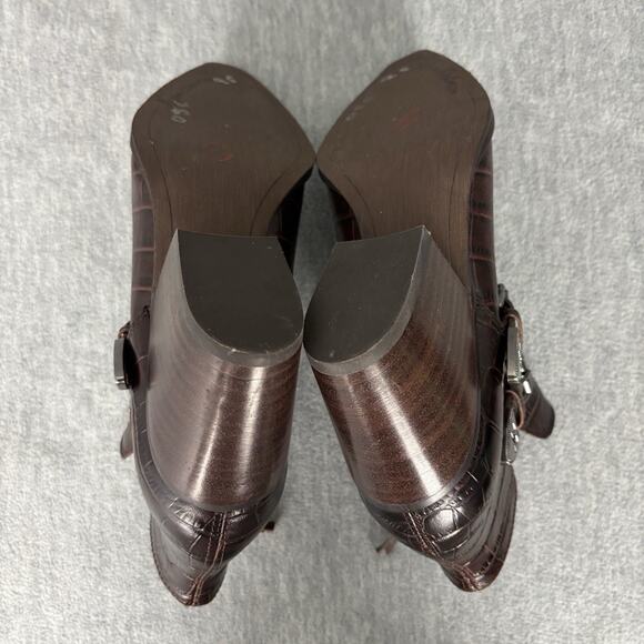 SAM EDELMAN Leather Western Ankle Heel Boots Brown Women's Sz 9.5M - Picture 11 of 14